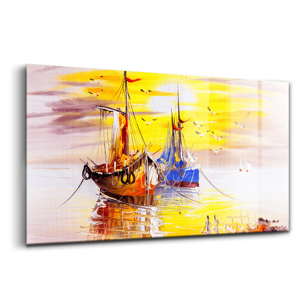 Egyedi üvegkép Festett hajók