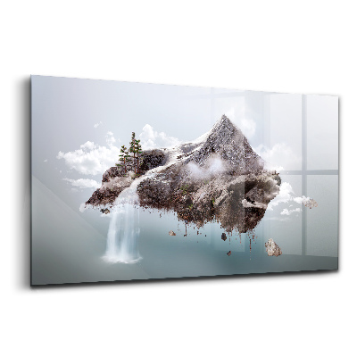 Üvegkép falra Repülő sziget vízesés