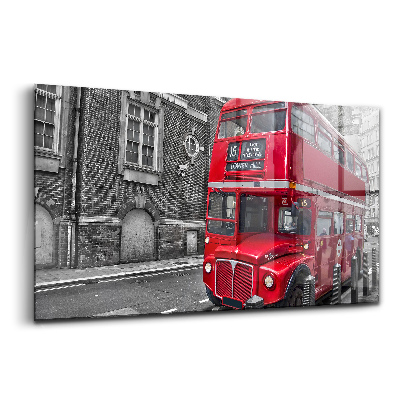 Üvegkép falra Piros emeletes busz