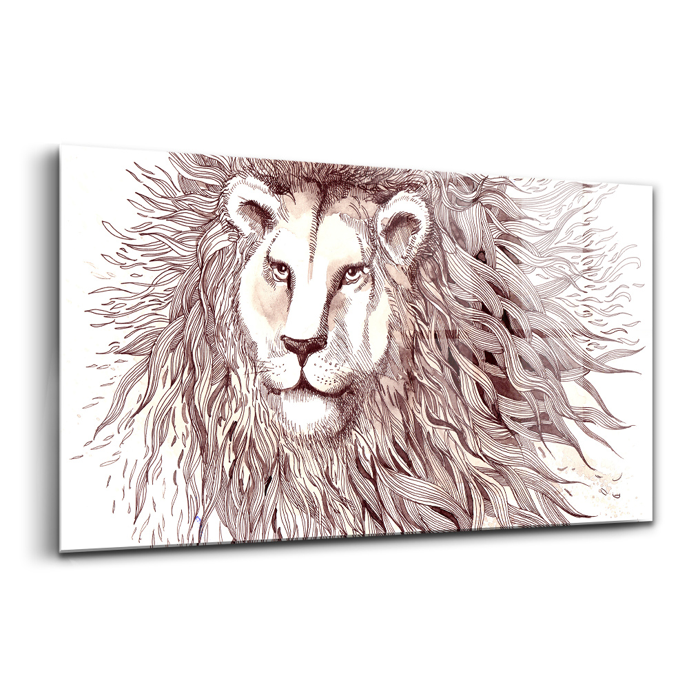 Egyedi üvegkép Művészi rajz egy oroszlánról