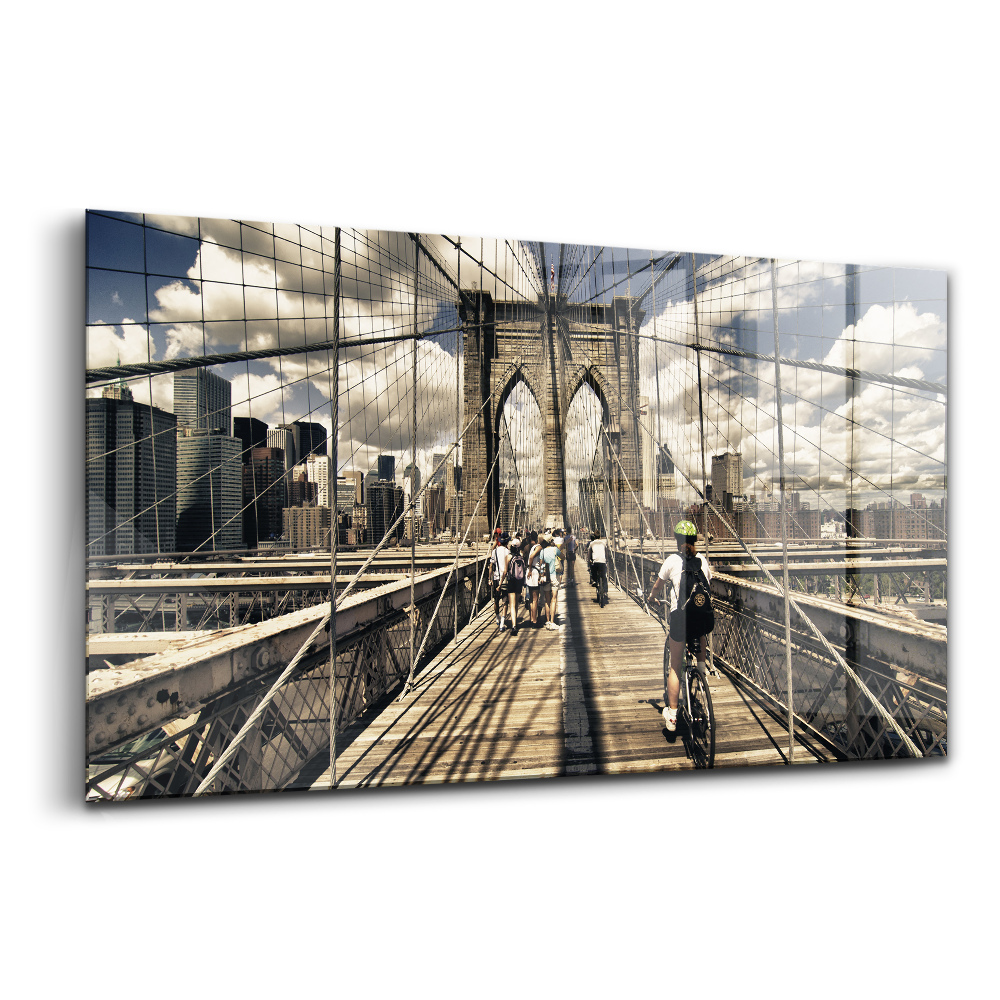 Üvegkép falra A Brooklyn híd látképe New Yorkban