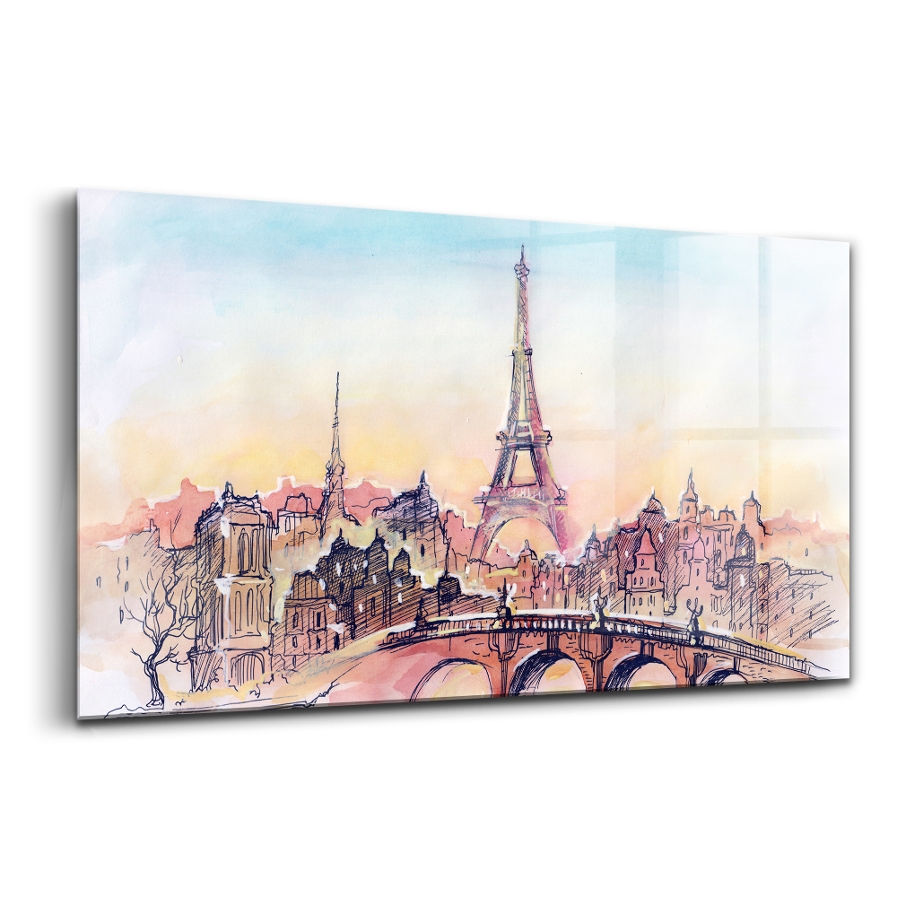 Üvegkép falra Párizs festett látképe