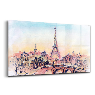Üvegkép falra Párizs festett látképe
