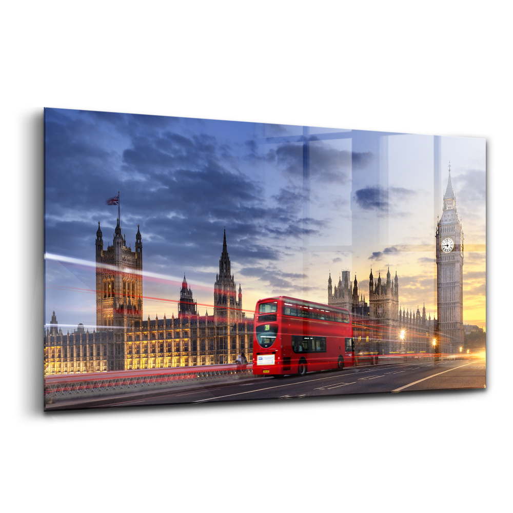 Egyedi üvegkép Piros busz Londonban