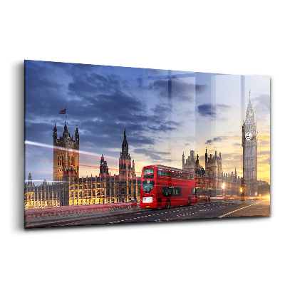 Egyedi üvegkép Piros busz Londonban