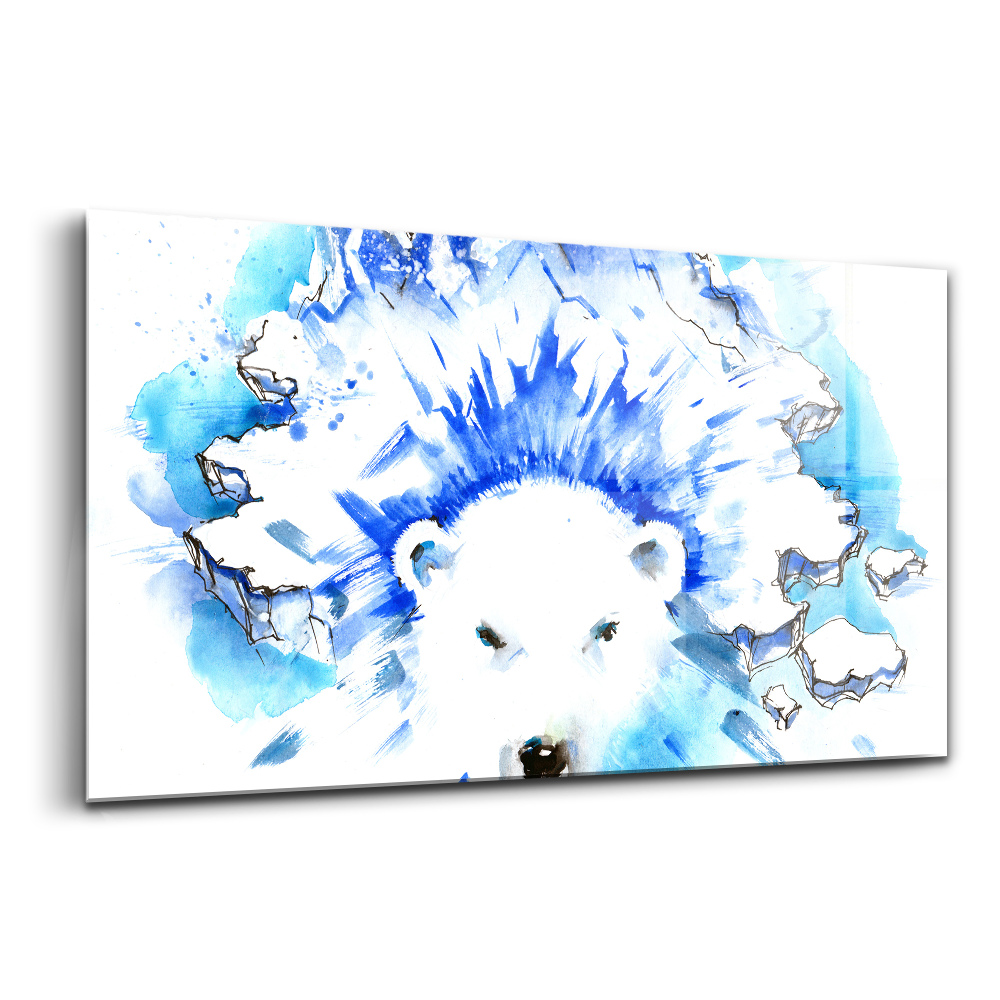 Üvegkép falra Jegesmedve jégtömbökből álló háttér előtt