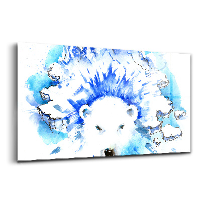 Üvegkép falra Jegesmedve jégtömbökből álló háttér előtt