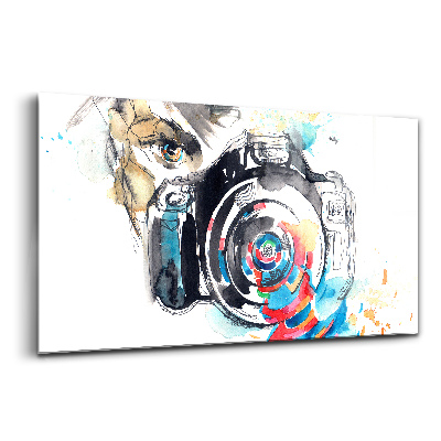 Egyedi üvegkép Női fotós fényképezőgép