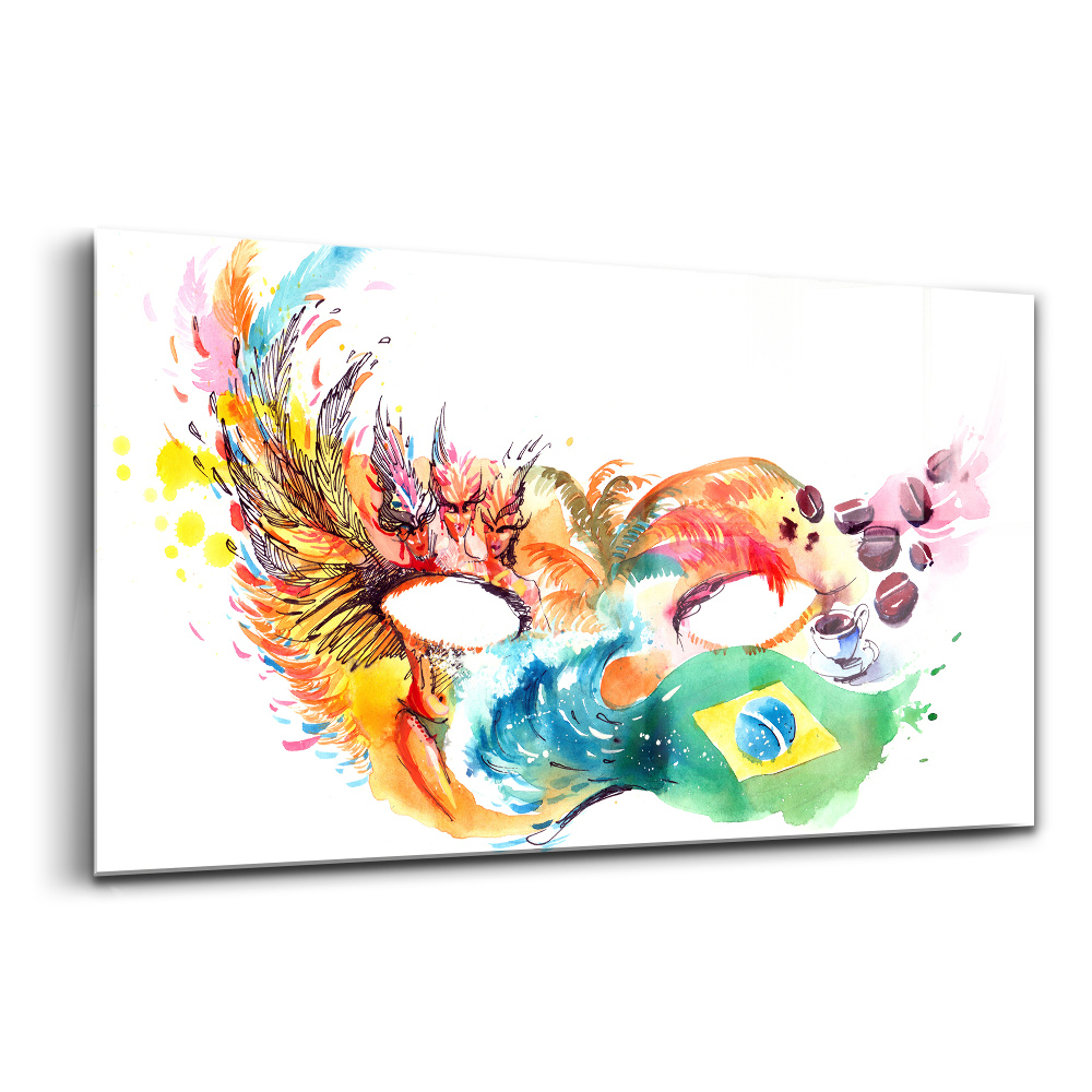 Üvegkép Kultúra brazil zászló maszk