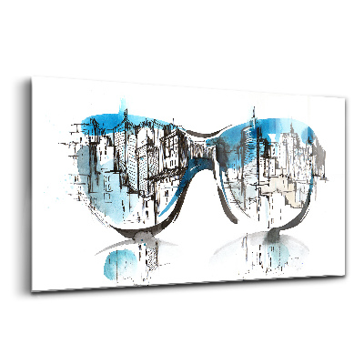 Üvegkép falra Város szemüvegben