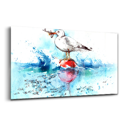 Egyedi üvegkép Festett sirály