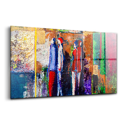 Üvegkép falra Emberek festészet művészet