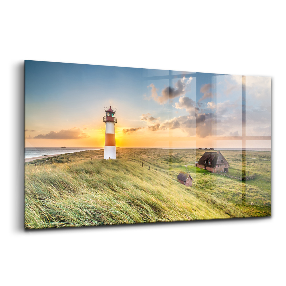 Üvegkép falra Világítótorony levélben Sylt