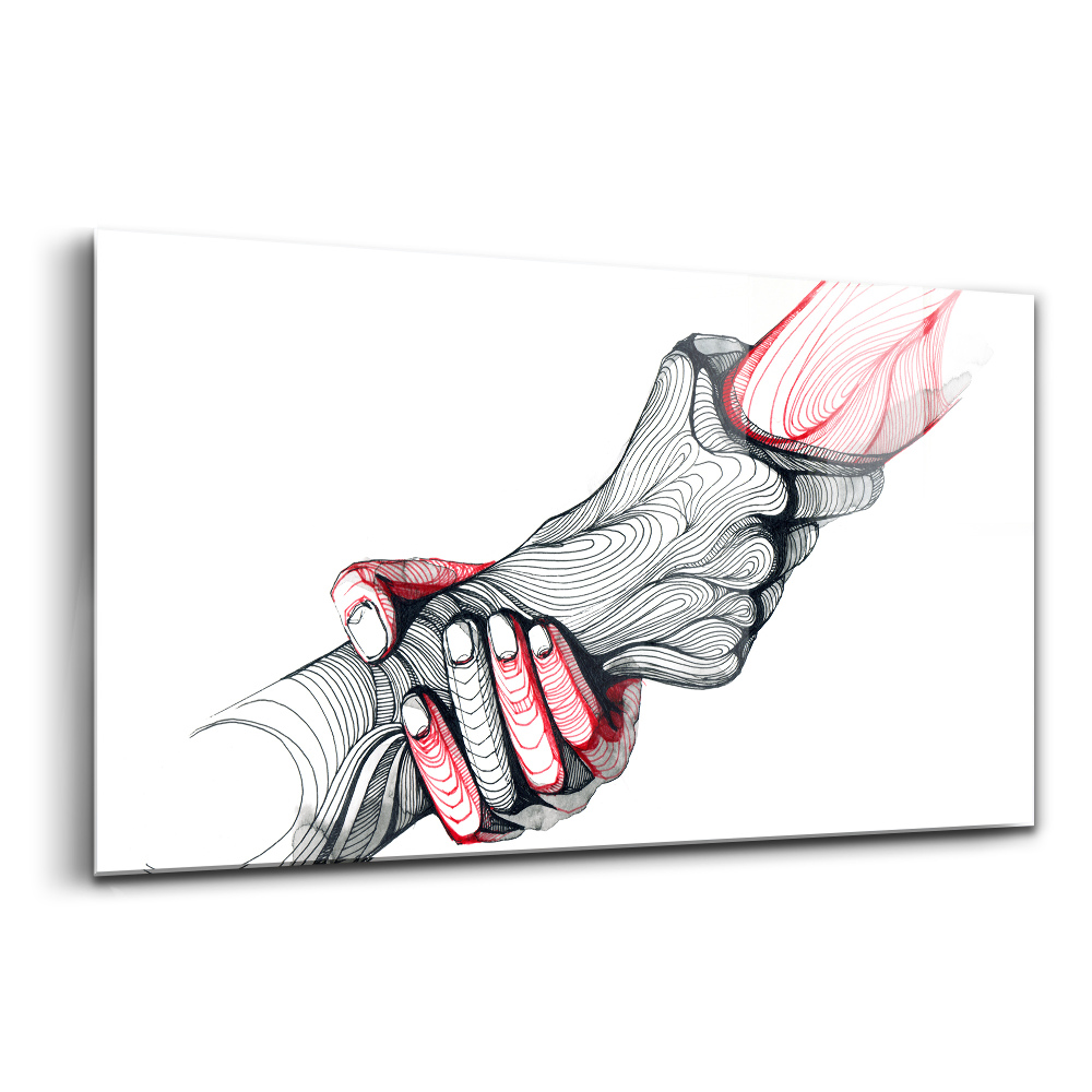 Üvegkép falra Kézen fogva