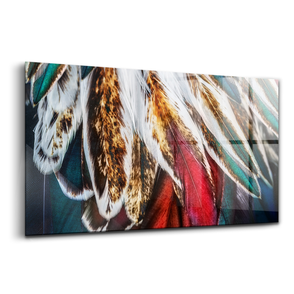 Egyedi üvegkép Világosbarna madártollak