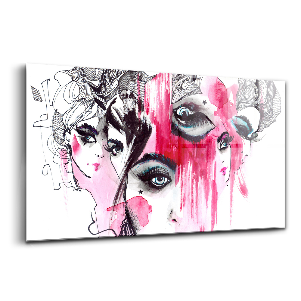 Egyedi üvegkép Sok arc absztrakció