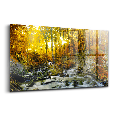 Egyedi üvegkép Őszi erdő