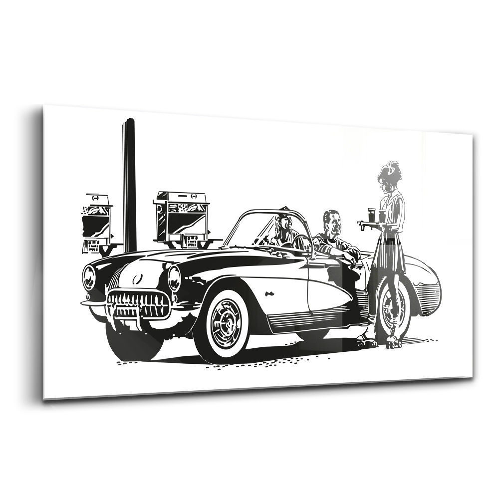 Egyedi üvegkép Retro illusztráció