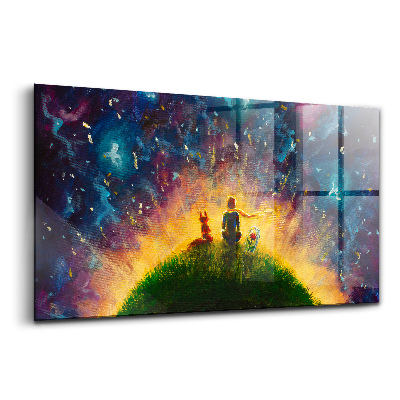 Üvegkép Absztrakt illusztráció egy kis hercegről