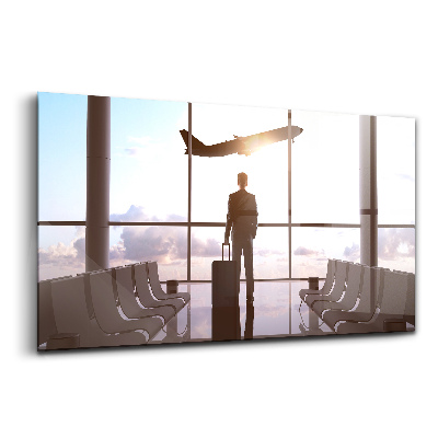 Egyedi üvegkép Férfi a repülőtéren