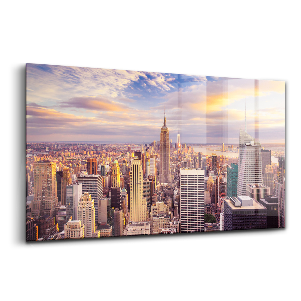 Üvegkép falra Naplemente New York