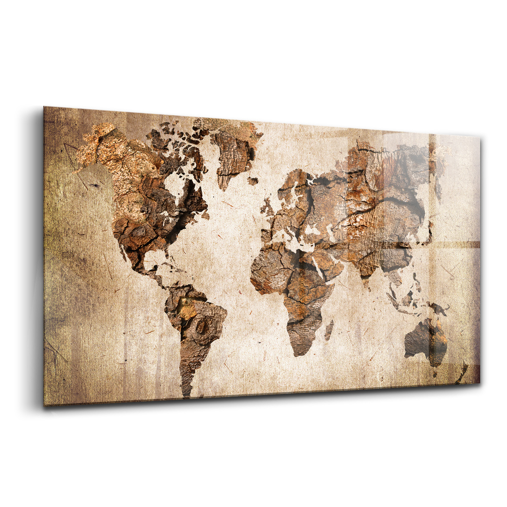 Egyedi üvegkép Vintage világtérkép