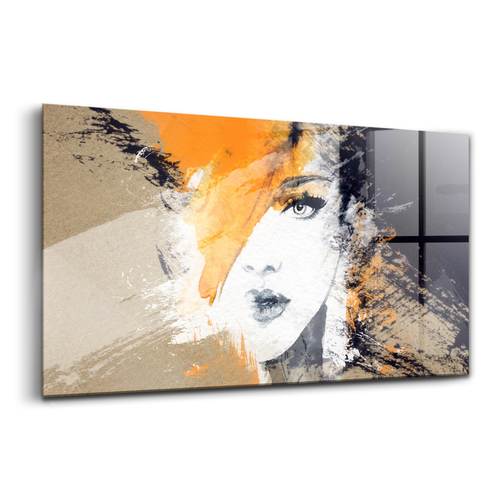 Egyedi üvegkép Női portré absztrakt