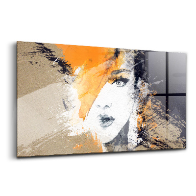 Egyedi üvegkép Női portré absztrakt