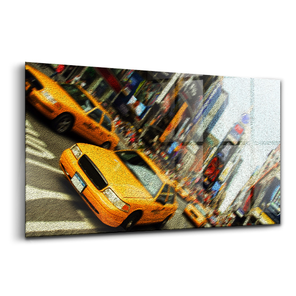 Üvegkép New York city sárga taxik