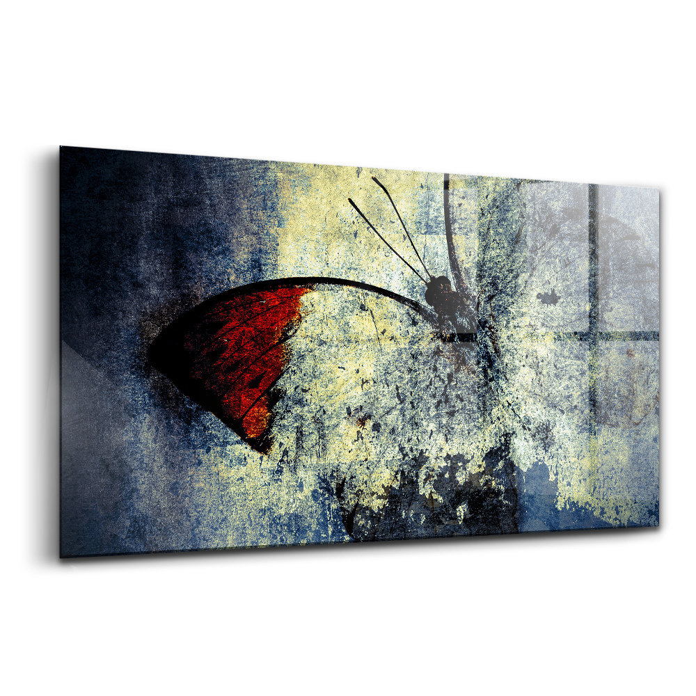 Üvegkép falra Pillangó vintage stílusban
