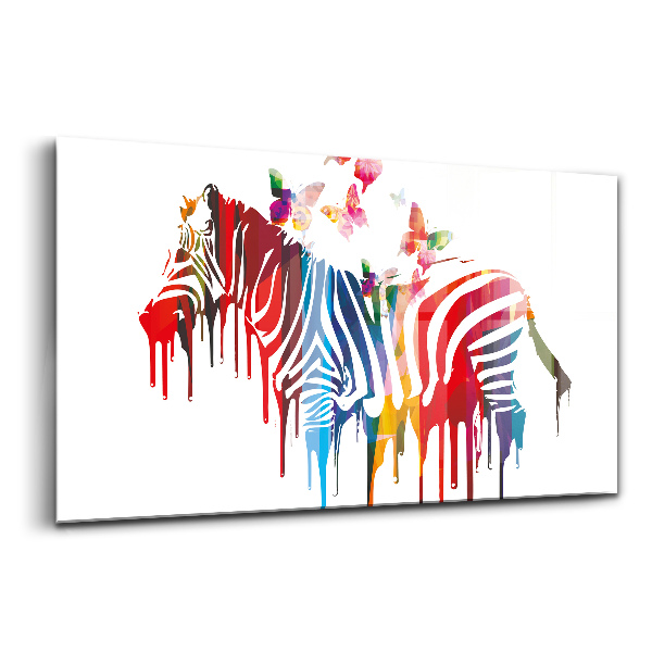 Üvegkép falra Színes zebra
