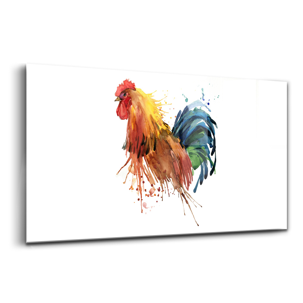 Üvegkép falra Színes kakas