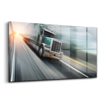 Egyedi üvegkép Teherautó az autópályán