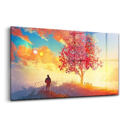 Üvegkép falra Őszi táj hazatérés