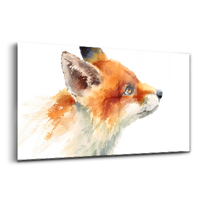 Egyedi üvegkép Akvarell fiatal róka