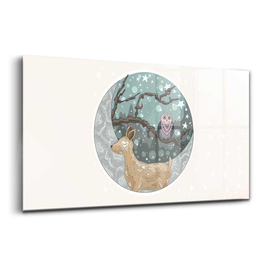 Üvegkép falra Éjszakai állatok hold