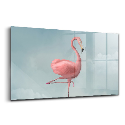 Üvegkép Szürrealista flamingóval