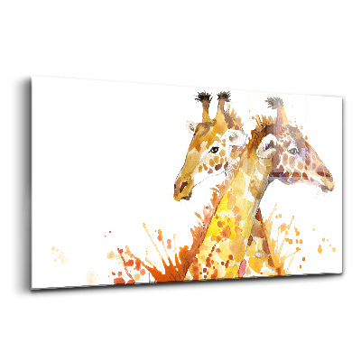 Üvegkép falra Zsiráf akvarell