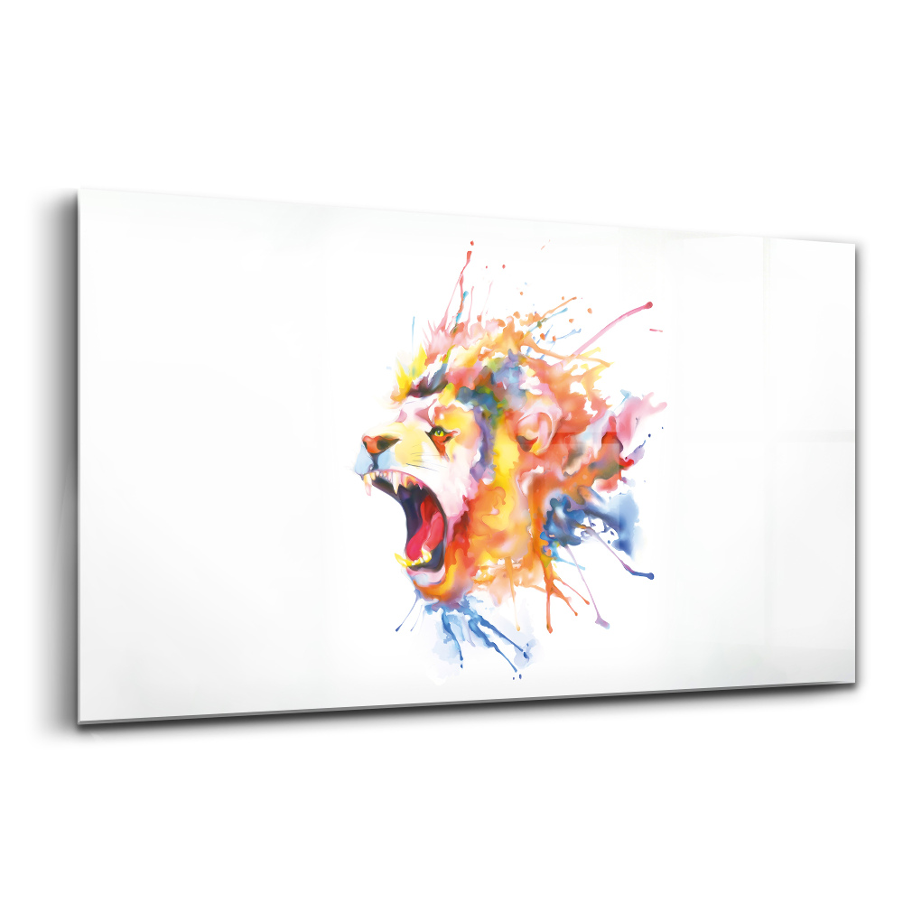 Üvegkép Oroszlán akvarell