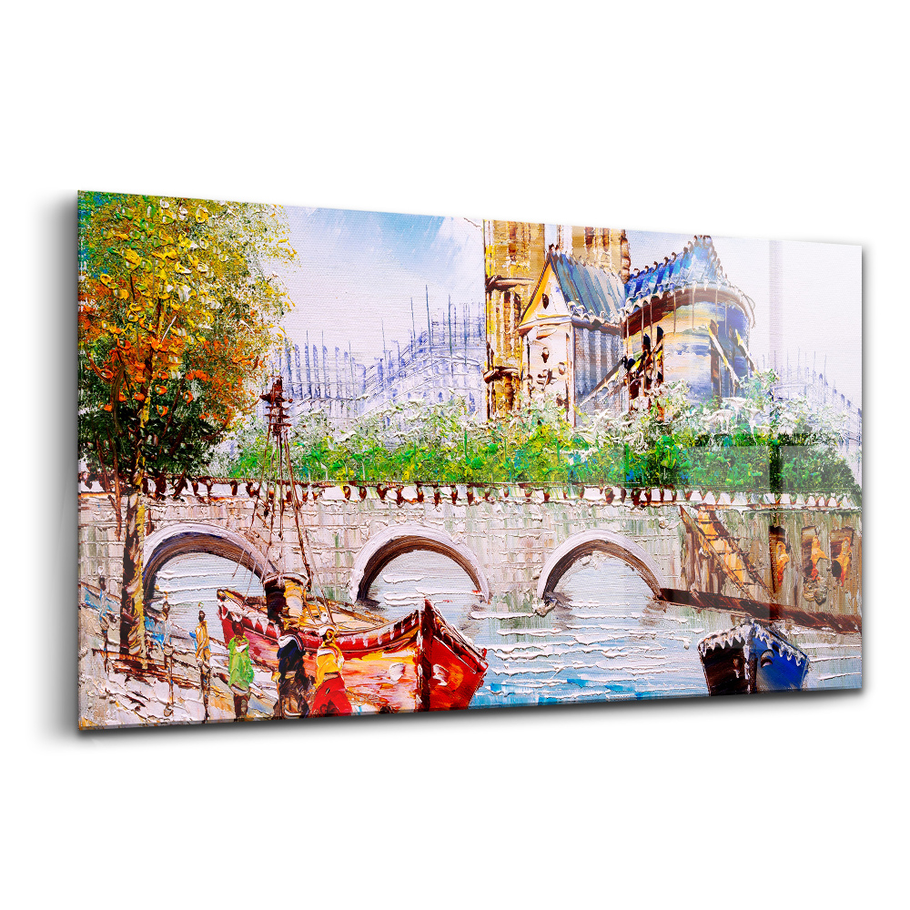 Egyedi üvegkép Csónak festmény