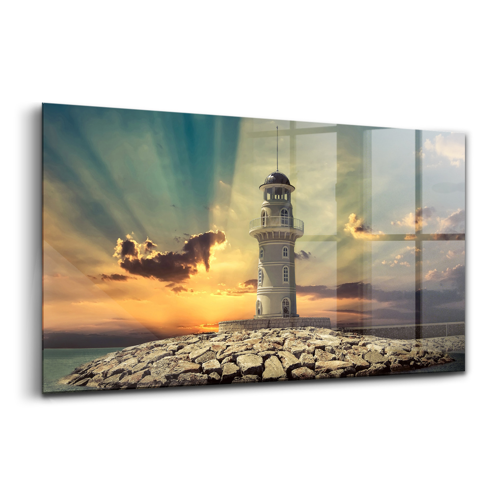 Egyedi üvegkép Világítótorony a tengeren