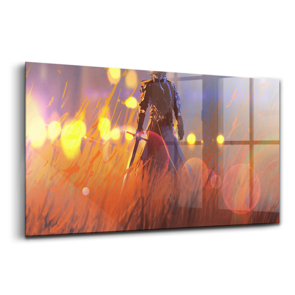 Üvegkép Karddal álló lovag