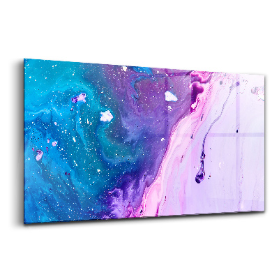 Üvegkép Háttér kék és lila festékkel