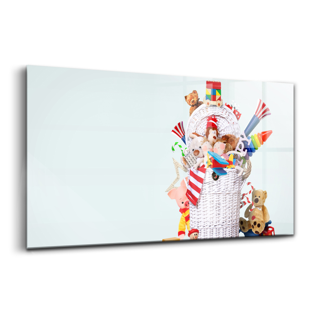 Üvegkép falra Fonott kosár játékokkal