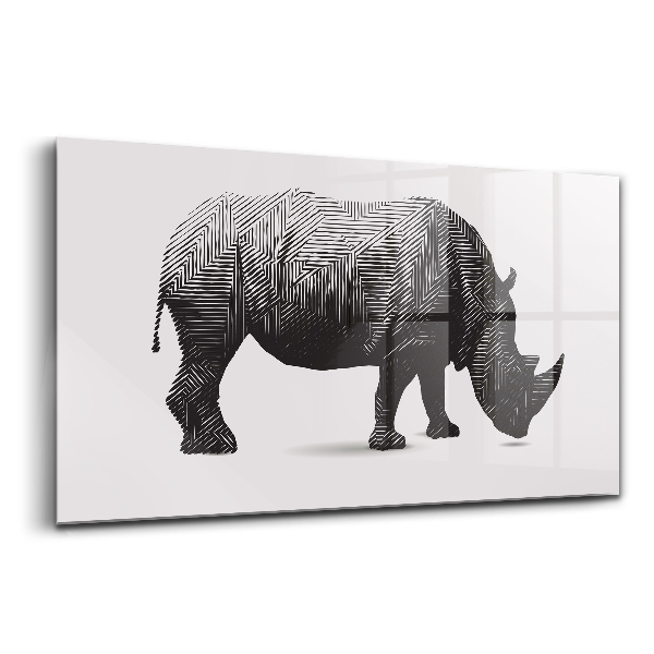 Egyedi üvegkép Rhinoceros line art