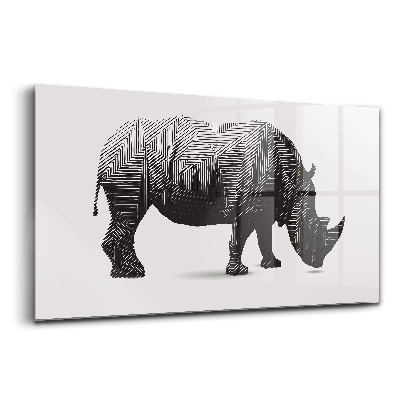Egyedi üvegkép Rhinoceros line art
