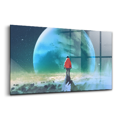 Egyedi üvegkép Ember a Holdon