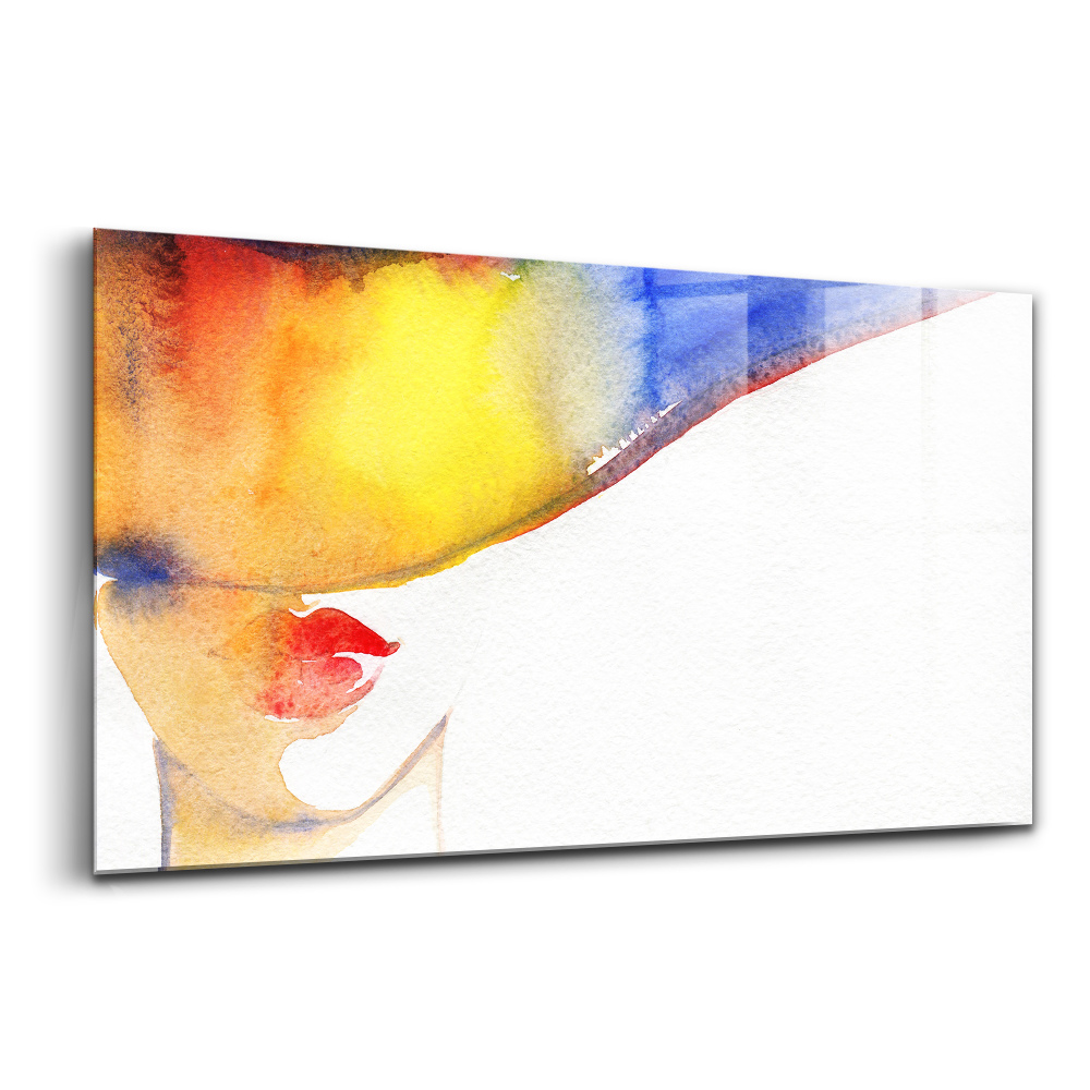 Üvegkép falra Nő kalapban