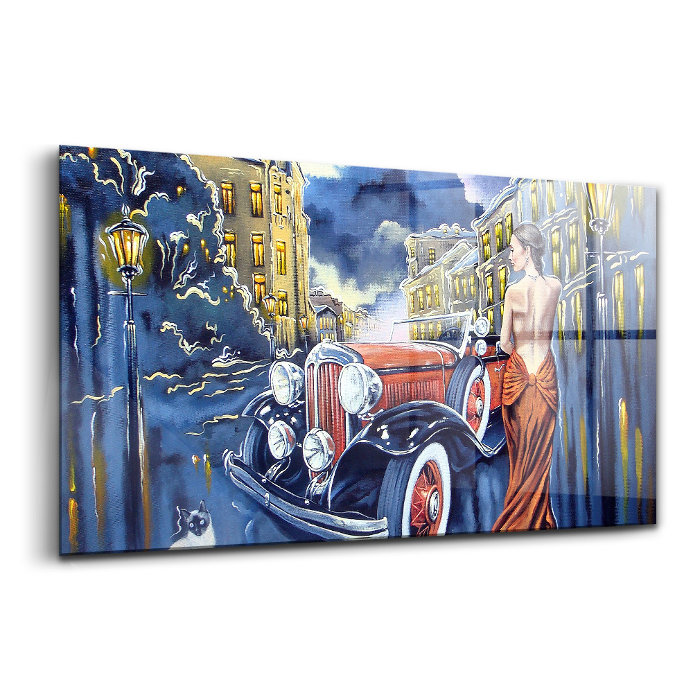 Egyedi üvegkép Régi retro autó