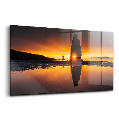 Egyedi üvegkép Naplemente futó